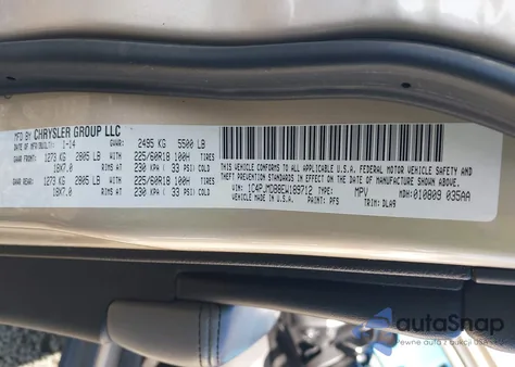 2014 Jeep Cherokee Limited из США, поврежденный, VIN 1C4PJMDB8EW189712